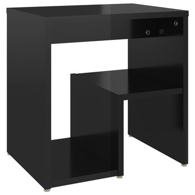 vidaXL Tables de chevet 2 pcs Noir brillant 40x30x40 cm Aggloméré
