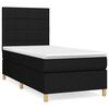 vidaXL Sommier &agrave; lattes de lit avec matelas Noir 90x190 cm Tissu