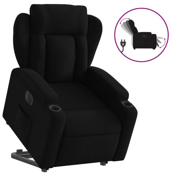 vidaXL Fauteuil inclinable électrique noir tissu