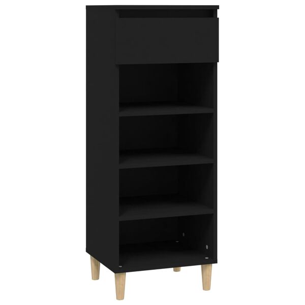 vidaXL Armoire &agrave; chaussures Noir 40x36x105 cm Bois d'ing&eacute;nierie