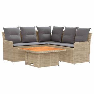 vidaXL Ensembles de meubles 4 pc Beige et Gris clair Rotin PE