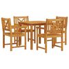 vidaXL Ensemble de salle &agrave; manger pour jardin 5 pcs Marron