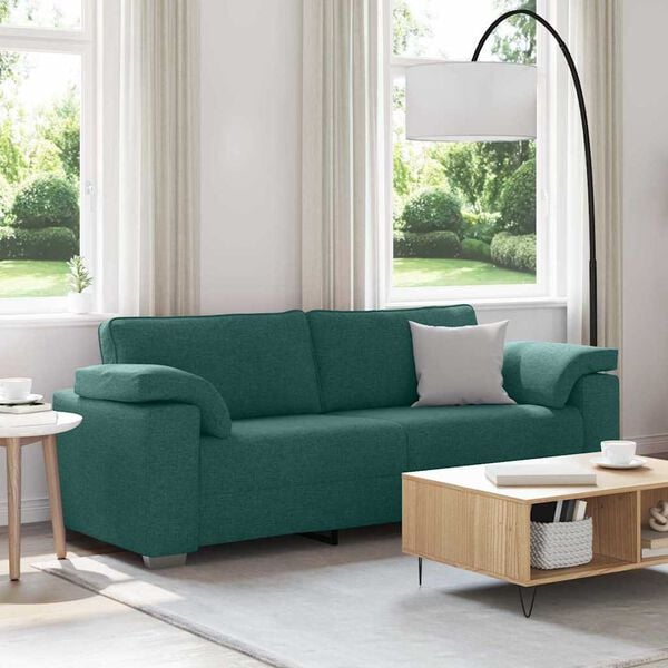 vidaXL Canap&eacute; Vert fonc&eacute; 219 x 77 x 82 cm tissu