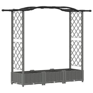 vidaXL Lit &Eacute;lev&eacute; avec Treillis et Toit Gris clair 169 x 40 x 125 cm PP