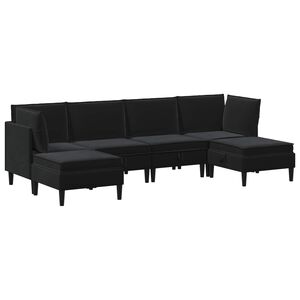 vidaXL Ensemble de meubles pour le salon 6 pc Noir Velours