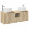 vidaXL Ensemble d'armoire de salle de bain 3 pc Ch&ecirc;ne Sonoma