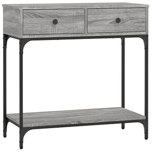 vidaXL Table console sonoma gris 75x34,5x75 cm bois d'ing&eacute;nierie