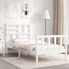 vidaXL Cadre de lit sans matelas blanc bois de pin massif