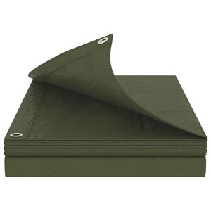 vidaXL B&acirc;che avec &oelig;illets Vert 3 x 4 m 90 gsm PE