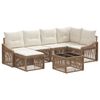 vidaXL Ensemble de canap&eacute; de jardin 7 pcs Beige polyrotin