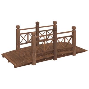 vidaXL Pont de jardin avec garde-corps 150x67x56cm bois massif &eacute;pic&eacute;a