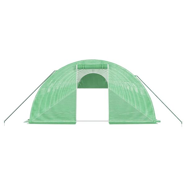 vidaXL Serre avec cadre en acier vert 80 m&sup2; 20x4x2 m