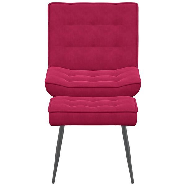 vidaXL Chaise de relaxation avec tabouret Bordeaux Velours