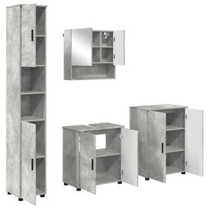 vidaXL Ensemble de mobilier de salle de bain 4 pc Gris b&eacute;ton