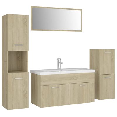 vidaXL Ensemble de meubles de salle de bain Chêne sonoma Aggloméré