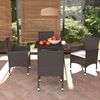 vidaXL Ensemble &agrave; manger de jardin et coussins 5 pcs Poly rotin Marron