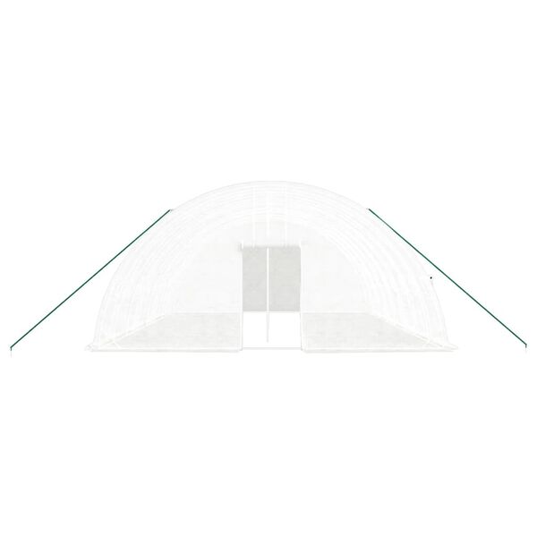 vidaXL Serre avec cadre en acier blanc 48 m&sup2; 8x6x2,85 m