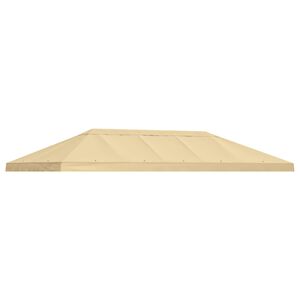 vidaXL Housse de canop&eacute;e de gazebo 6 x 3 m Cr&egrave;me Polyester 190