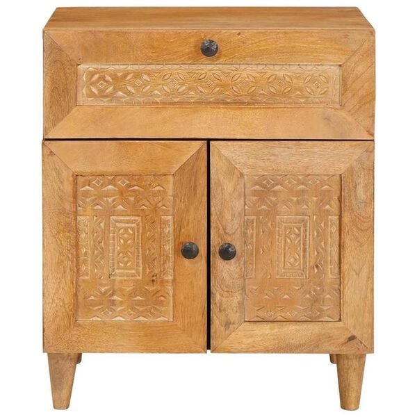 vidaXL Cabinet de chevet avec tiroir Marron Clair 50 x 33 x 60 cm