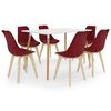 vidaXL Ensemble de salle à manger 7 pcs Rouge bordeaux