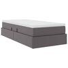 vidaXL Lit avec rangement et matelas Gris 90 x 190 cm Simili cuir