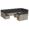 vidaXL Salon de jardin avec coussins 13 pcs gris clair r&eacute;sine tress&eacute;e
