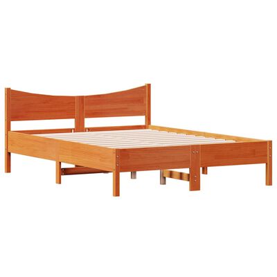 vidaXL Cadre de lit sans matelas cire marron 140x190cm bois pin massif