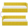 vidaXL Cadre de lit d'angle avec matelas 2 pcs Jaune Velours