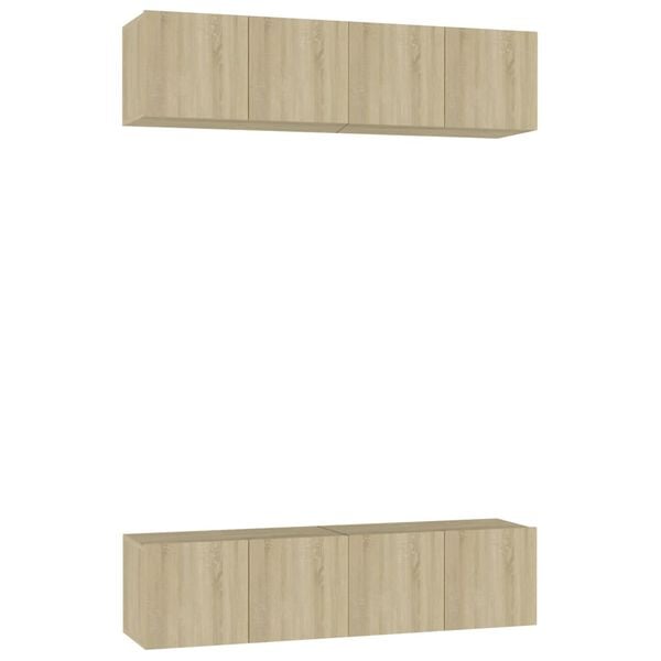 vidaXL Meubles TV 4 pcs Ch&ecirc;ne sonoma 60x30x30 cm Bois d'ing&eacute;nierie