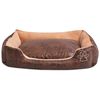 vidaXL Lit pour chiens avec coussin Cuir artificiel PU Taille L Marron