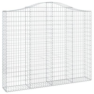 vidaXL Paniers à gabions arqués 2 pcs 200x30x160/180 cm Fer galvanisé