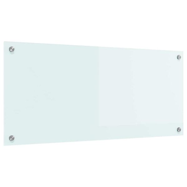 vidaXL Protection de cuisine Blanc 90 x 40 cm verre trempé