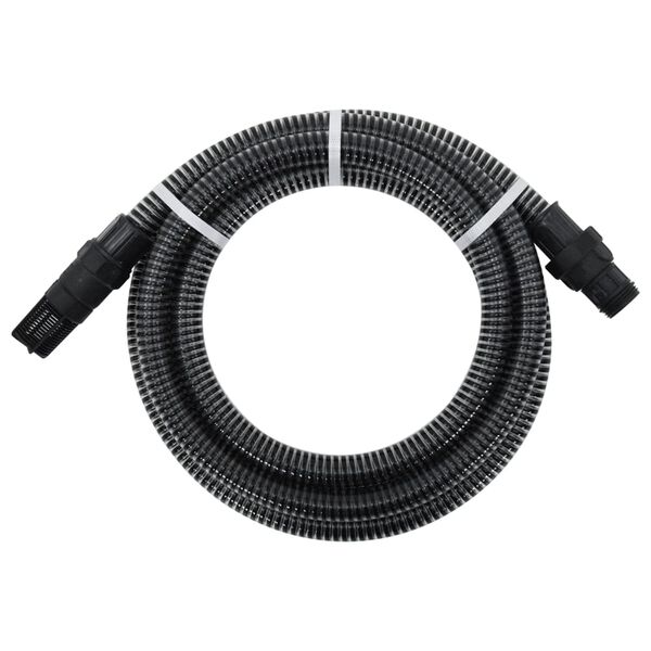 vidaXL Tuyau d'aspiration avec raccords en PVC noir 1" 4 m PVC