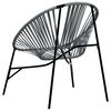 vidaXL Chaise œuf de jardin noir et gris clair résine tressée