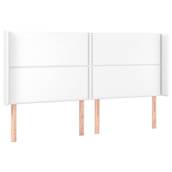 vidaXL T&ecirc;te de lit avec oreilles Blanc 183x16x118/128 cm Similicuir
