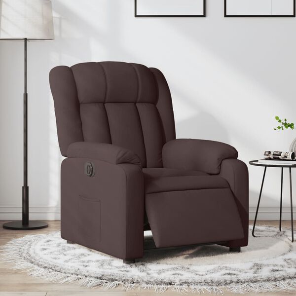 vidaXL Fauteuil inclinable &eacute;lectrique Marron fonc&eacute; Tissu