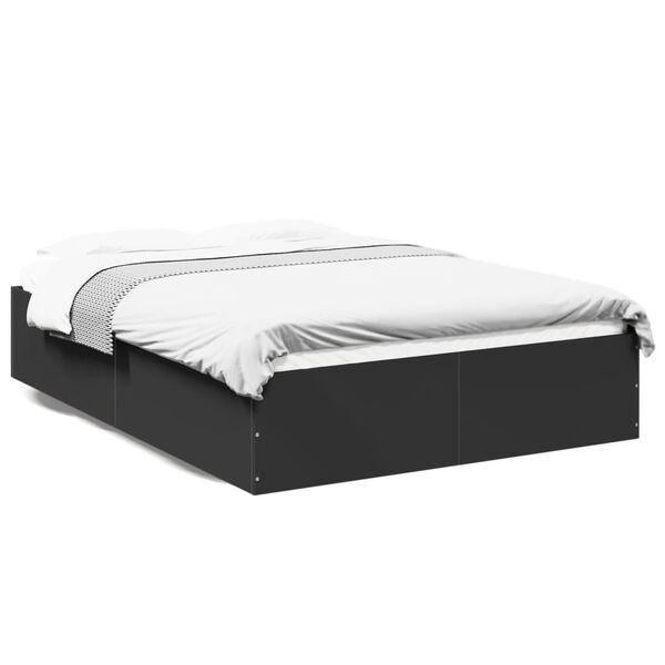 vidaXL Cadre de lit sans matelas noir 140x190 cm