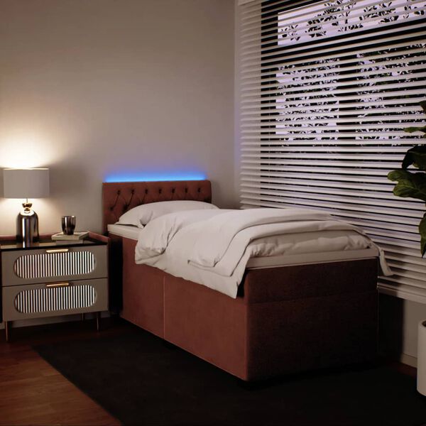 vidaXL Sommier &agrave; lattes de lit avec matelas Rose 90x190 cm Velours