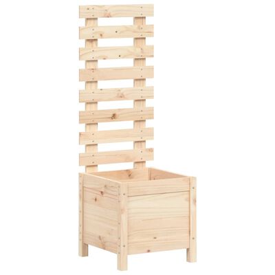 vidaXL Jardinière avec support 39x39,5x114 cm bois de pin massif