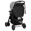 vidaXL Poussette pour b&eacute;b&eacute; 2-en-1 Gris clair et noir Acier