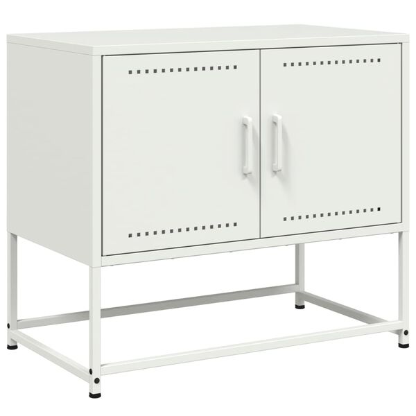 vidaXL Meuble TV blanc 68,5x39x60,5 cm acier