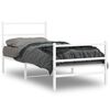 vidaXL Cadre de lit m&eacute;tal sans matelas avec pied de lit blanc 90x190cm