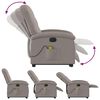 vidaXL Fauteuil inclinable de massage &eacute;lectrique Taupe Tissu