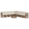 vidaXL Ensemble de canap&eacute; de jardin 10 pc 9 place Beige polyrotin