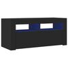 vidaXL Meuble TV avec lumi&egrave;res LED noir 90x35x40 cm