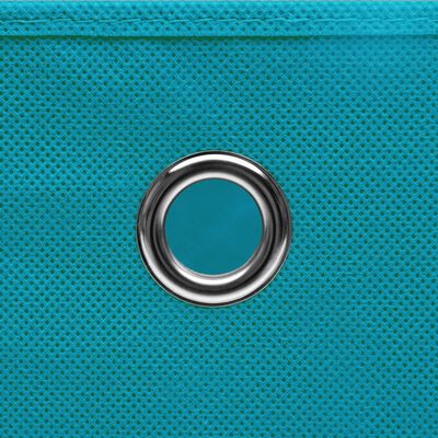 vidaXL Boîtes de rangement avec couvercles 10pcs 28x28x28cm Bleu azuré