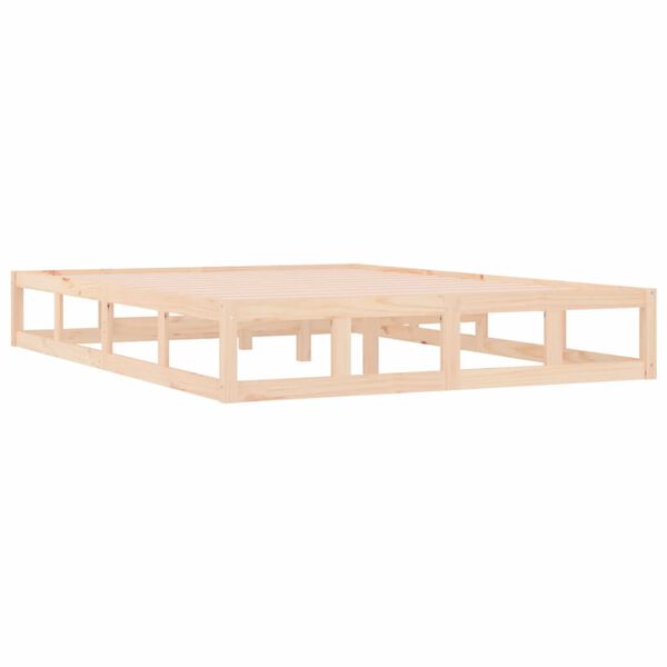 vidaXL Cadre de lit sans matelas 135x190 cm bois massif