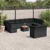 vidaXL Salon de jardin avec coussins 13 pcs noir r&eacute;sine tress&eacute;e