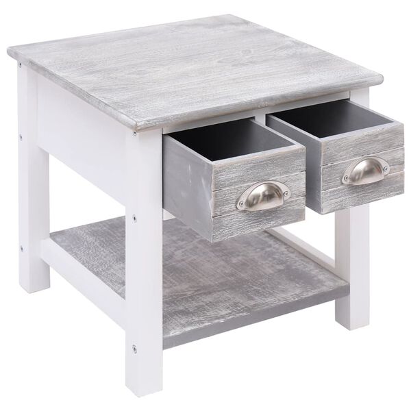 vidaXL Table d'appoint Gris 40x40x40 cm Bois de Paulownia