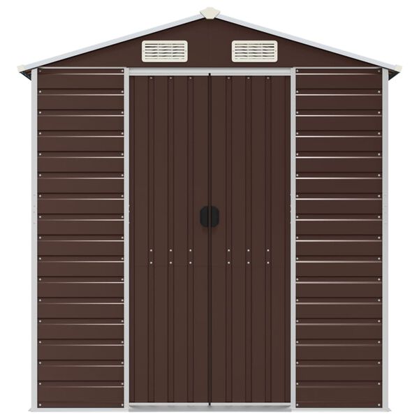 vidaXL Abri de jardin marron 191x895x198 cm acier galvanis&eacute;